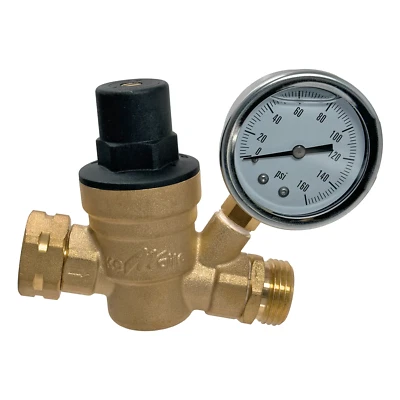 1 Piece XFITTING 3/4" Water Pressure Regulator with Gauge - Image 1 of 4