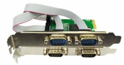  PCI-Express 4 ports  Serial RS232 RS-232 COM Adapter PCIe 4xRS232 MCS9904 Chip - Image 1 of 3