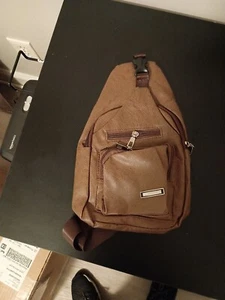 Get 4 For 35 Deal Men's Leather Sling Pack Chest Shoulder Usb Crossbody - Picture 1 of 3
