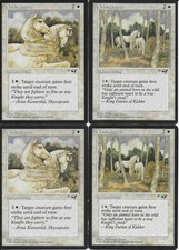 MTG: NOBLE STEEDS dual art Alliances COMMON; played, Excellent condition x4