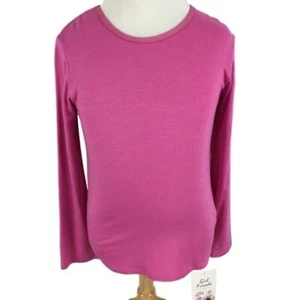 Top elástico de manga larga rosa liso talla 4 para niñas pequeñas de Girl Friends - Imagen 1 de 4