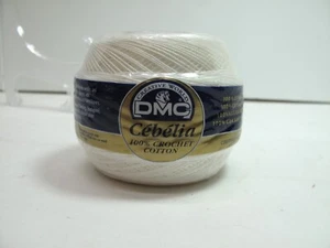 1 Ball DMC Cebelia 3-Cord Crochet Thread 100% Cotton 50 g N30 Blanc A.1023 - Picture 1 of 5