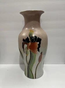 RARE ROZANE WARE WOODLAND IRIS VASE ART DECO Speckled 1930’s Repro 14” Tall - Picture 1 of 10
