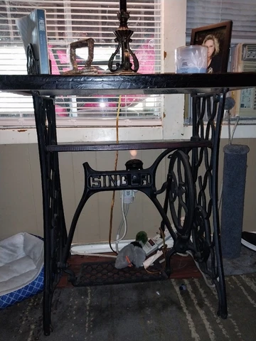 Handmade Table With Singer Stand Cover