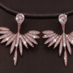 Elegant Marquise Flower CZ Drop Earrings - Picture 1 of 2