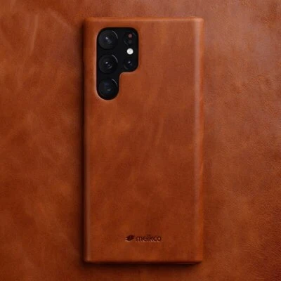 Funda de cuero Melkco cera de aceite para Samsung Galaxy S23 Ultra S22 cubierta retro hecha a mano Foto 1 de 4