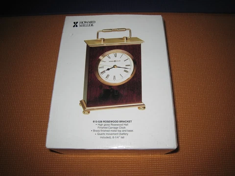 HOWARD MILLER (613-528) HIGH GLOSS ROSEWOOD HALL FINISHED CARRIAGE CLOCK Cover