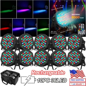 Rechargeable Battery Par 36 LED Wash Stage Light RGB DMX Disco Show Event - Picture 1 of 20