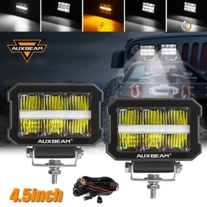 Vainas de niebla LED AUXBEAM 2 piezas 4,5" pulgadas 120W de luz de trabajo ámbar manchas blancas DRL para Ford - Imagen 1 de 12