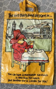 Paddington Bear Vinyl Bag - The Nice Thing About Air Travel Is … - Picture 1 of 7