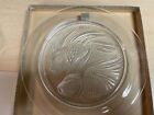 Vintage Lalique Crystal Plate w/ Gold Fish Etched Design 1975 w/ Box DS30