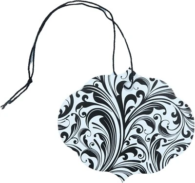 Etiquetas de precio 500 cuerdas 1 1/2” x 1 1/2” elegante cadena blanco negro precio ovalado Foto 1 de 4