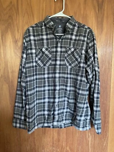 Kuhl Shirt Men's Large Dillinger Dillingr Flannel Black Gray Outdoors - Picture 1 of 6