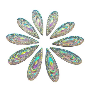 100PCS AB Drop Rhinestones Sew-On Gems for Clothes Shoes DIY Accessories - Picture 1 of 3