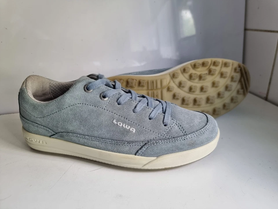 LOWA PALERMO DESIGNER UK 6 EU 39.5 WOMENS BLUE SUEDE LEATHER WALKING TRAINERS - Image 1 of 4