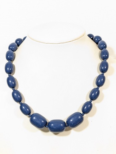 VETEMENTS Collana di perle graduate grosse acriliche blu retrò Rockabilly classica 23 in