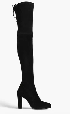 STUART WEITZMAN 9 US 39.5 EU 6.5 UK BLACK SUEDE THIGH BOOTS WORN ONCE EXCELLENT - Image 1 of 4