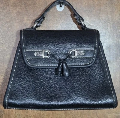 Bolso de Mano Esprit Mini 00s Asa Superior Negro Imitación Cuero Tono Plateado Herrajes Foto 1 de 4