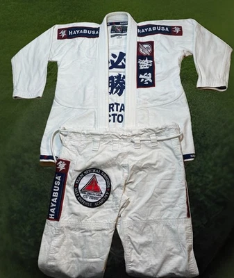 Pantalones Kimono Hayabusa Jiu Jitsu A1 Uniforme Playa Larga Gi Shinju Blanco Victoria Foto 1 de 4