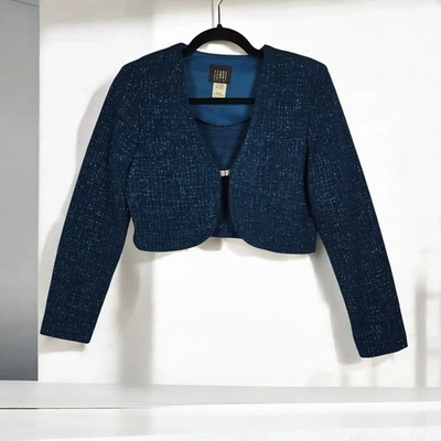 Chaqueta Bolero de Noche TEDDI 8P Pequeña Azul Brillante Boucle De Colección Sin Stock Nueva con Etiquetas Foto 1 de 4