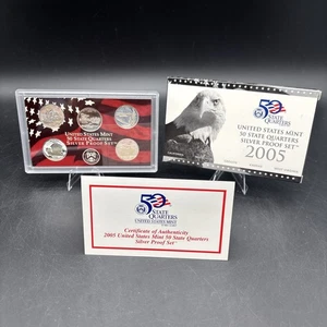2005 US Mint 50 State Quarters Silver Proof Set w/ COA - Picture 1 of 4