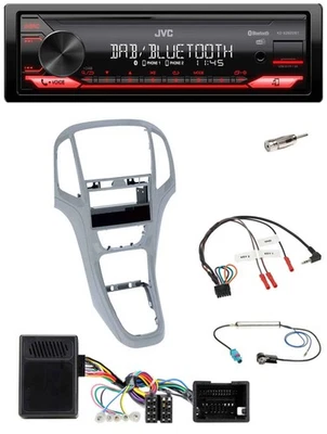 JVC Bluetooth USB DAB Lenkrad Autoradio für Opel Astra J 09-16 Platin silber - Bild 1 von 4