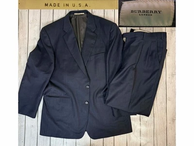 Burberry London шерсти блейзер и брюки темно-синий в тонкую полоску 46R костюм куртка спортивное пальто - Изображение 1 из 4
