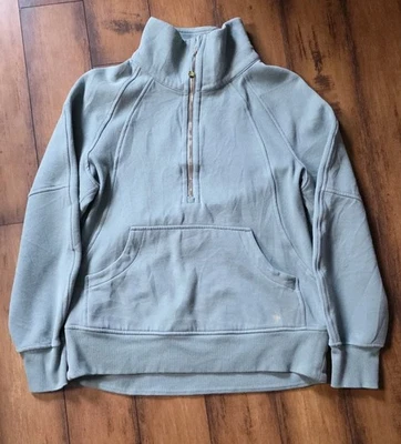 Súper Linda Lululemon Buceo Gran Tamaño Media Cremallera Sudadera con Capucha Vellón Verde Azulado XS/S Foto 1 de 4