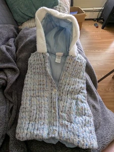 Girls Nicole Miller New York Winter Vest Light Blue Size 5 - Picture 1 of 5