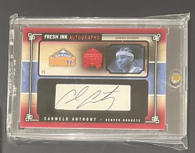 2004-05 SkyBox Fresh Ink Autographs Red Carmelo Anthony Auto - Image 1 of 2