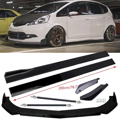 For Honda Fit 2006-2020 &Si 78.7" Side Skirt Rear Front Bumper Lip Splitter - Image 1 of 4