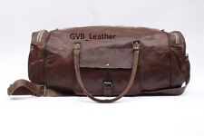 30" Quality Travel Bag Genuine Vintage Leather Duffle Luggage Gym Hugh Capacity