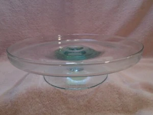 Green Pedestal Glass Cake Stand NWT - Picture 1 of 4