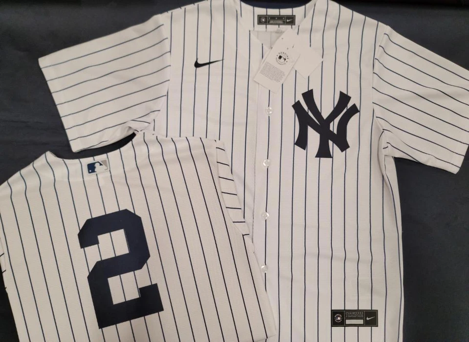 50427 CAMISETA DE BÉISBOL COSIDA PARA HOMBRES DE LOS NEW YORK YANKEES Judge Jeter Stanton Volpe nueva con etiquetas Foto 1 de 1