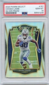 2020 Panini Select CeeDee Lamb Premiere Level Silver Prizm Rookie #157 RC PSA 10 - Picture 1 of 2
