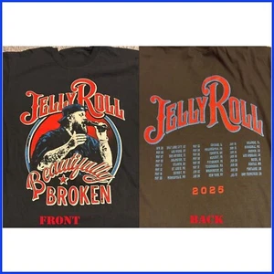 NEW! Post Malone Jelly Roll Tour Merch Big Ass Stadium Tour 2025 Reprint T-Shirt - Picture 1 of 4