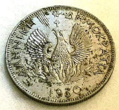 Grecia 1930 5 dracmas originales AU Y35,2 CHRC Foto 1 de 2