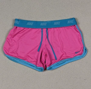 Nike Mesh Fold Over Waist 4.5"  Athletic Shorts Hot Pink/Blue Girl's Size XL - Picture 1 of 15
