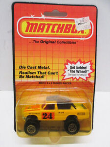 Vintage 1983 Matchbox MB 13 4x4 Dunes Racer Pickup Truck in Yellow  -  on Card
