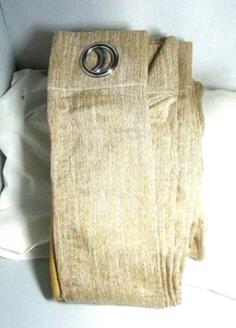Melodieux Linen Textured Curtains Thermal Insulated Lined 52 X63 1 pena - Picture 1 of 2