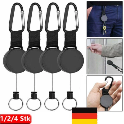 YANQUEENS 4x Schlüsselrolle Schlüsselanhänger-Jojo "Anchor Key" mit ausziehbarem Stahlseil