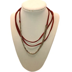 Jen Atkin Chloe Isabel Crystal Red Cord Wrap Choker Necklace Bracelet READ - Picture 1 of 8