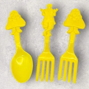 Lote de tenedores y cucharas de plástico amarillo McDonald's Ronald and Grimace 1980 vintage - Imagen 1 de 7