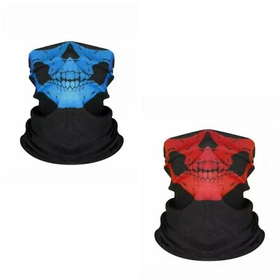 2 Máscara facial calavera fantasma esqueleto motociclista pasamontañas juego de disfraces Foto 1 de 3