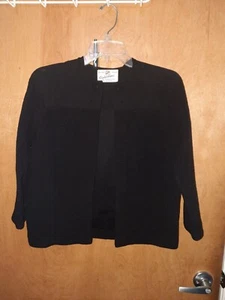 Cadillac Vintage Knit Cardigan Sweater Italy Virgin Wool Black 14 60s Medium EUC - Picture 1 of 5