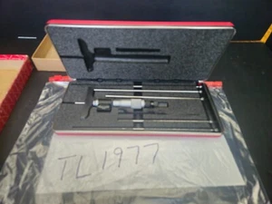 STARRETT #446A-6RL 0-6" .001" 3" BASE DIGITAL DEPTH MICROMETER W/CASE (TL1977) - Picture 1 of 12