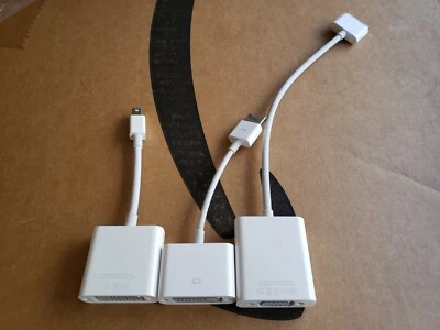3 Mixed Used Apple adapter cable, A1305, A1368 & HDMI to DVI Adapter - Image 1 of 4