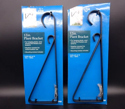 Lote de 2 plantas suspensas 12” suporte plantador comporta vaso de até 16" 38 lb metal preto - Imagem 1 de 2