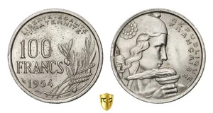 FRANCIA 100 Francs Cochet 1954 B - Beaumont-Le-Roger - PCGS MS64 - Picture 1 of 3