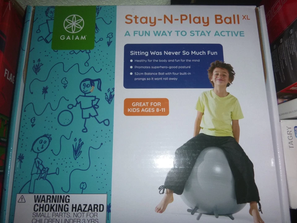 ¡Bola de equilibrio para niños Gaiam Kids Stay-N-Play! ¡Gris! Foto 1 de 1